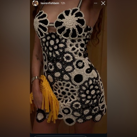 EUC PatBO Coral Crochet Mini Dress $895 - Picture 5 of 10